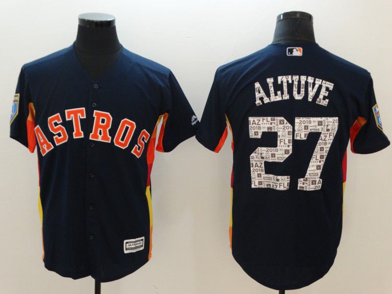 Men Houston Astros #27 Altuve Blue Game Spring Edition MLB Jerseys->->MLB Jersey